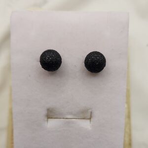Black Textured Stud Earrings
